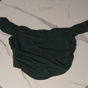 SHEIN Green Ruched Bustier Sleeveless Top